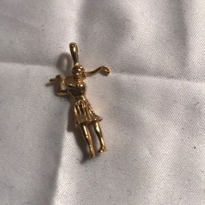 Gold golfer necklace pendant